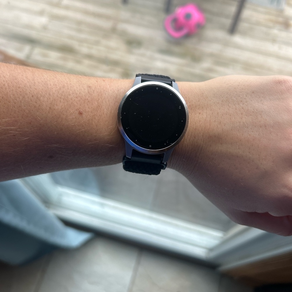Garmin Black and Silver Smartwatch